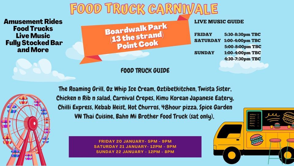 Food Themed Rides Food Truck and Amusement Rides Carnivale - Point Cook, Boardwalk Park ...