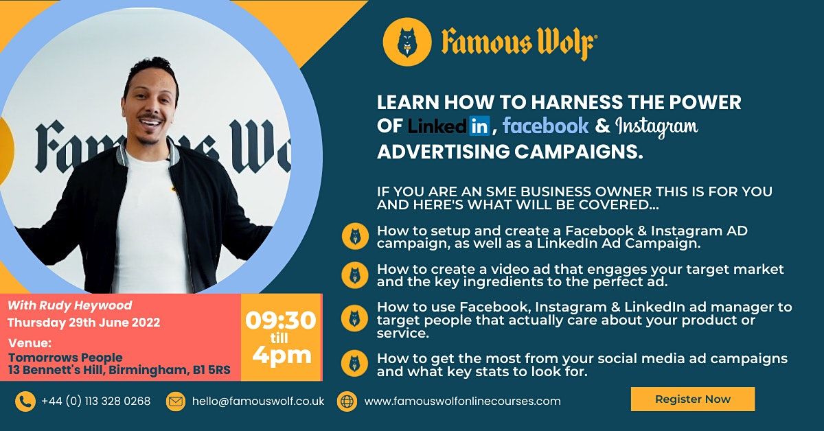 HOW TO HARNESS THE POWER OF FACEBOOK, INSTA & LINKEDIN ADVERTISING WORKSHOP