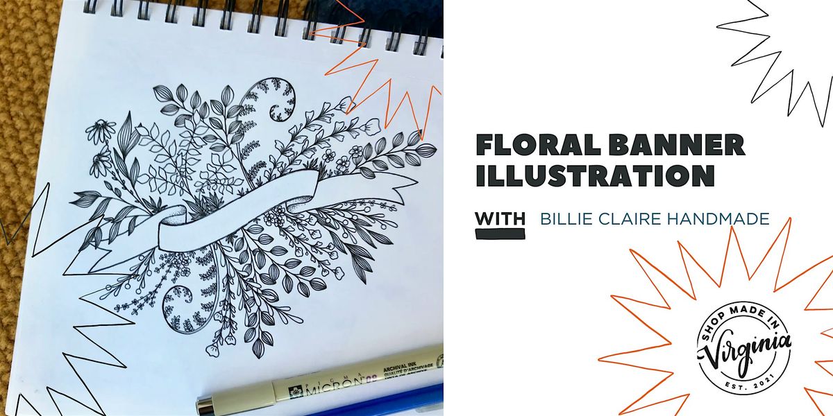 Floral Banner Illustration w\/ Billie Claire Handmade