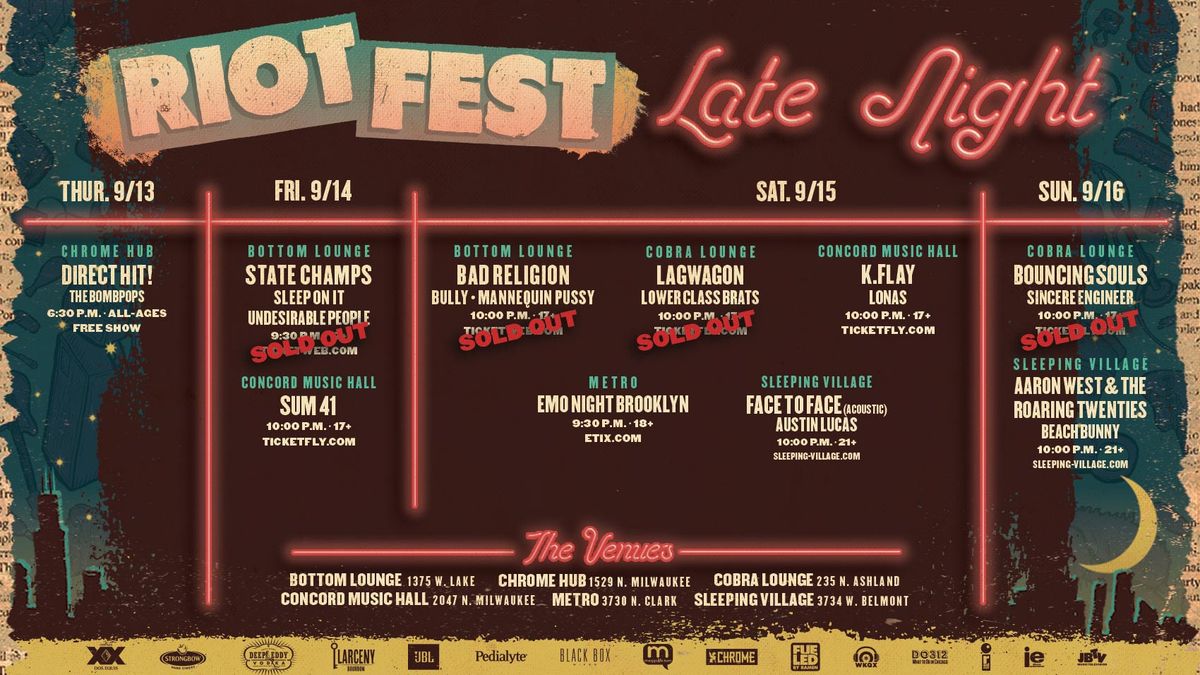 Riot Fest Late Night Shows - State Champs