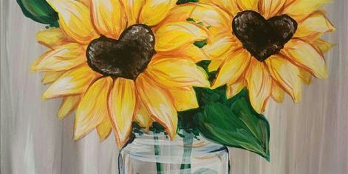 Bright, Loving Sunflowers Trio in Bloom - Paint and Sip by Classpop!\u2122