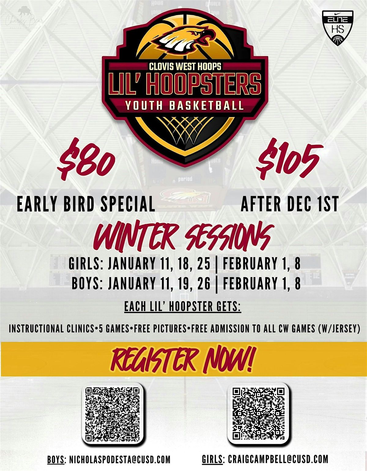 2025 Boys Lil' Hoopsters @ Clovis West (Early Bird Registration)