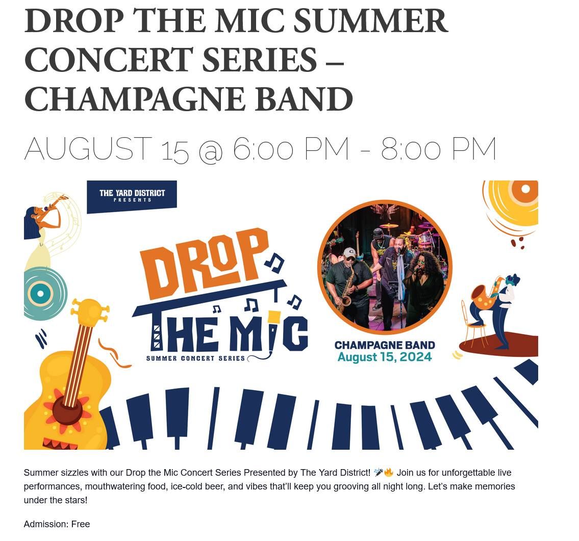 Drop The Mic Summer Concert Series Victory Landing Park