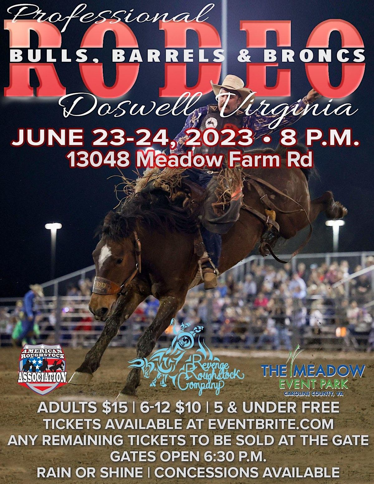Virginia Rodeo Stampede at the Park Doswell VA Pro Rodeo, The Meadow Event Park ...