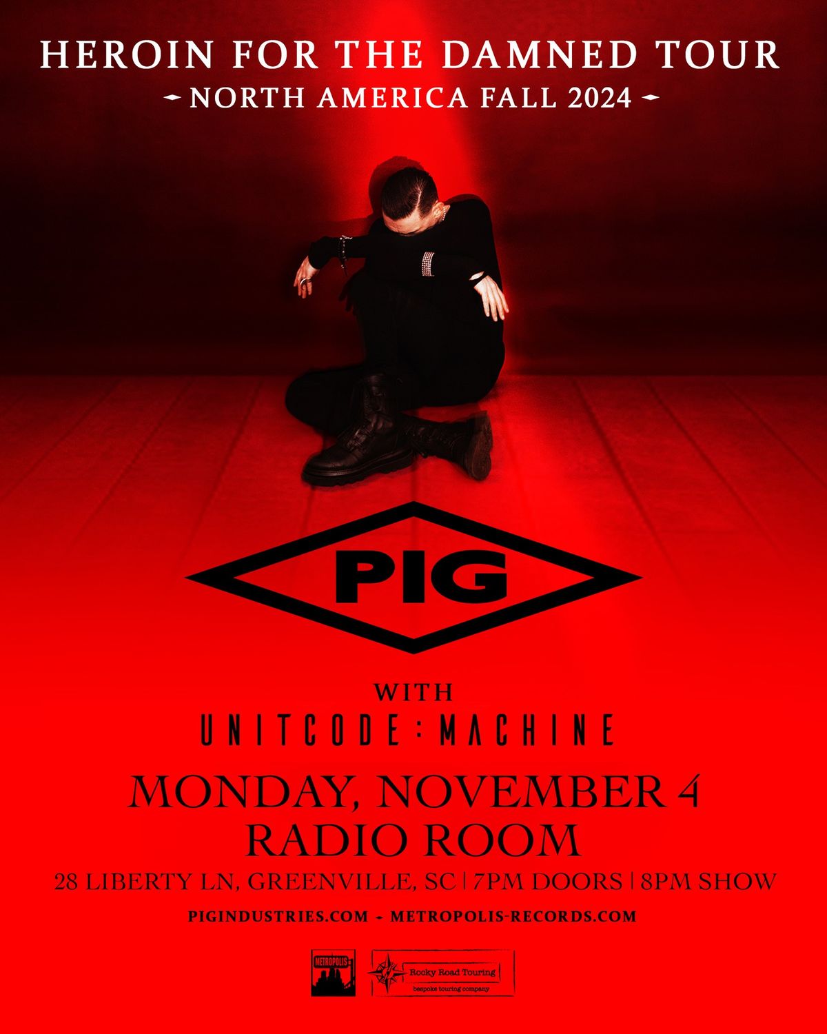 PIG (of KMFDM) with Unitcode: Machine and Solemn Shapes at Radio Room 