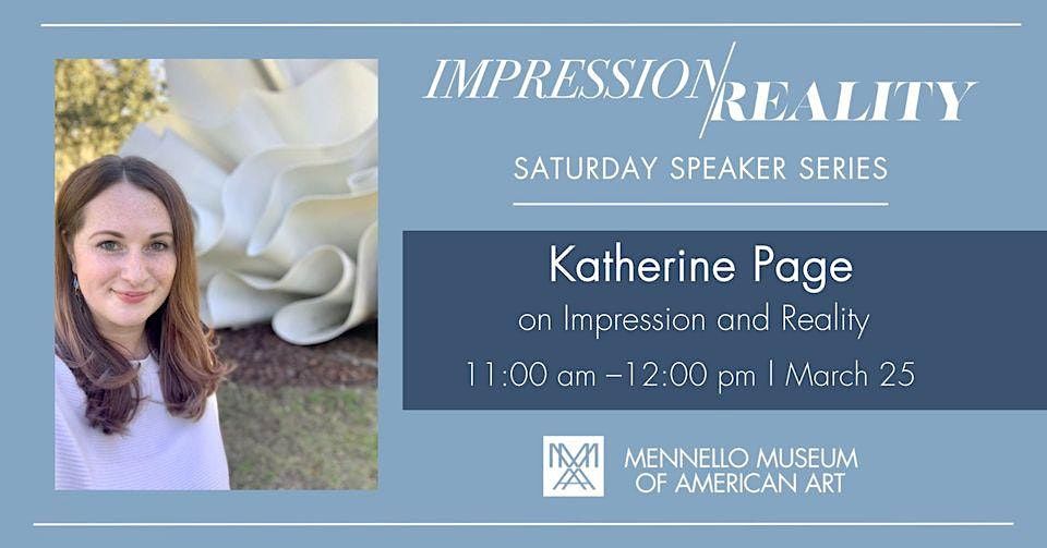 Saturday Speaker Series: Katherine Page, exhibition curator