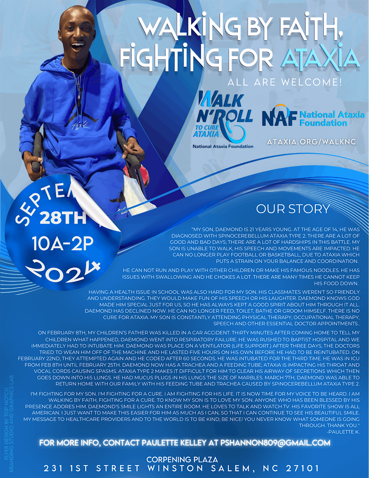 Walking by Faith, Fighting for Ataxia Walk N' Roll 2024