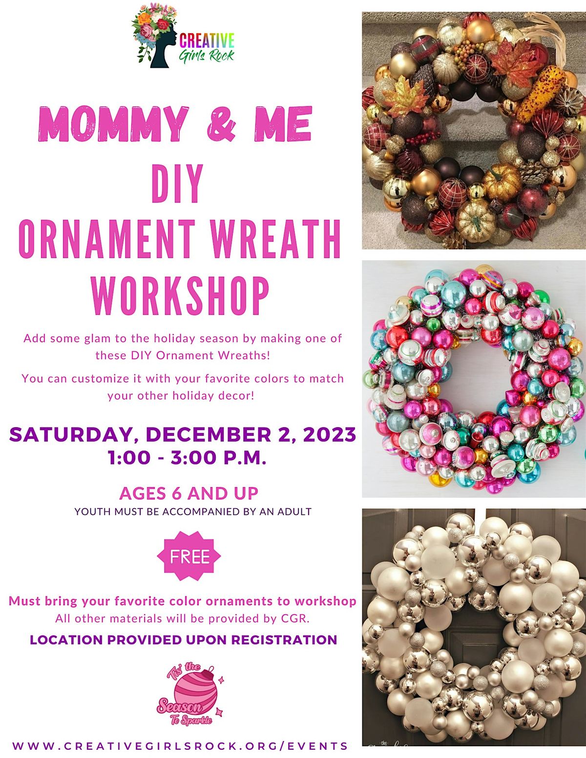 CGR Master Class: Mommy & Me DIY Ornament Wreath Workshop