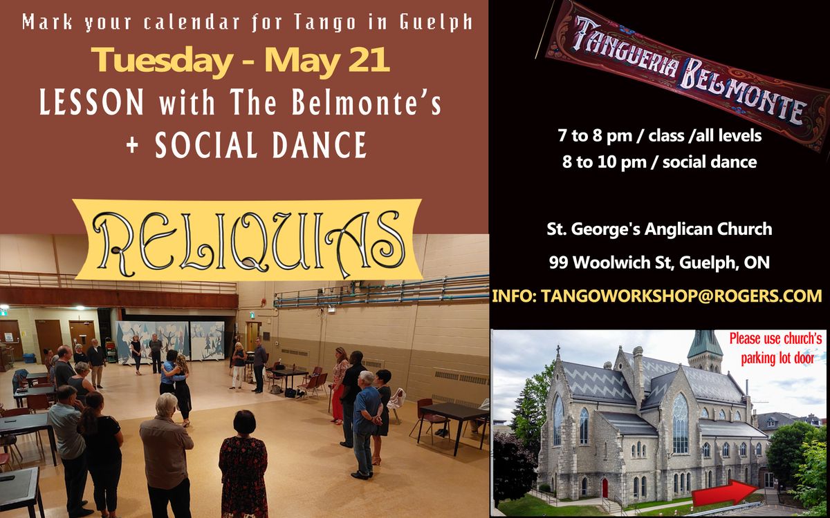  Tuesday May 21- Tango Guelph - Lesson & Milonga