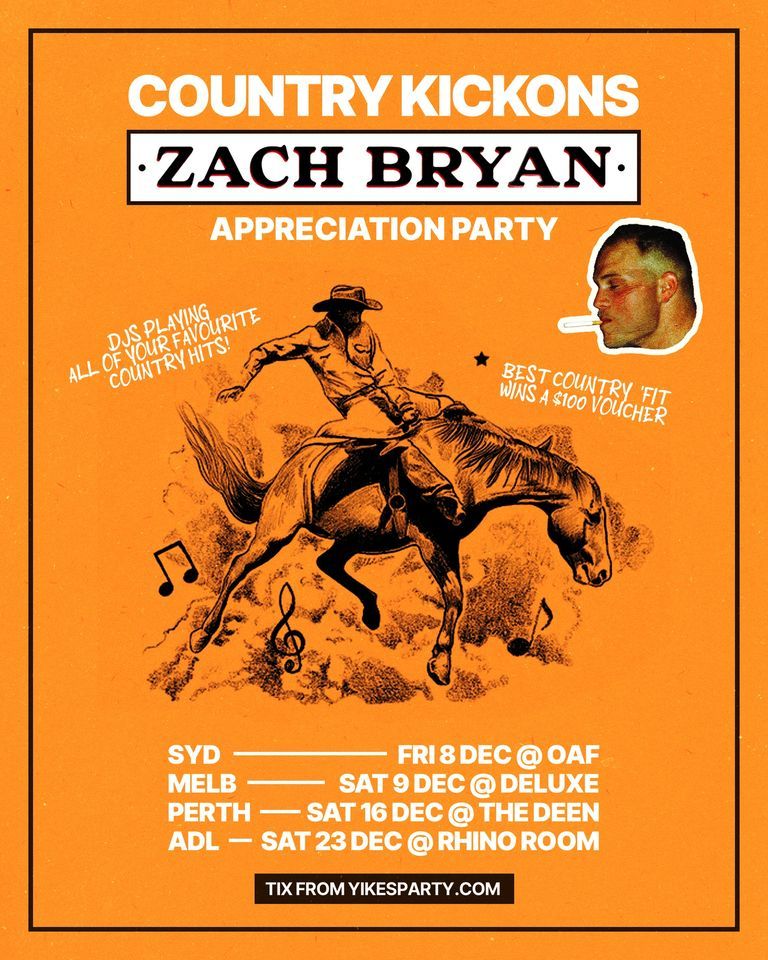 Zach Bryan Appreciation Party Perth