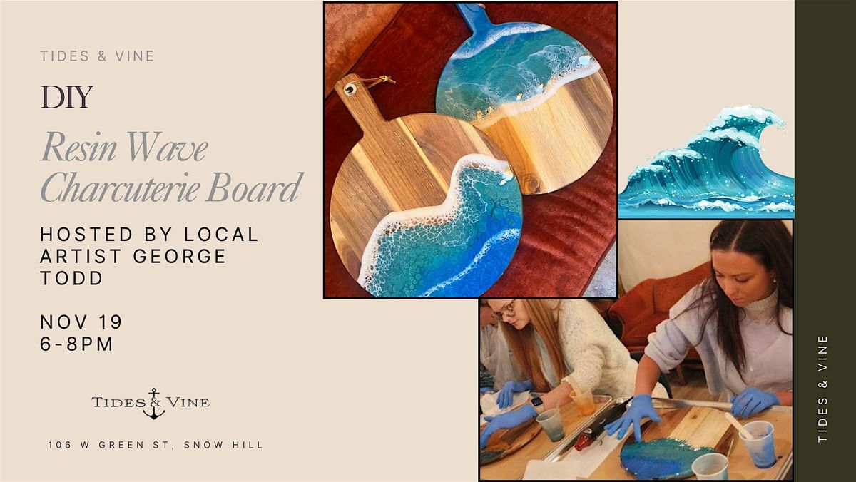 DIY Resin Wave Charcuterie Board