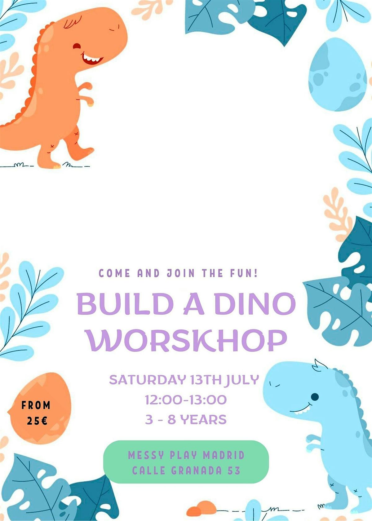 Build a Dinosaur Workshop Challenge (take your creation home)
