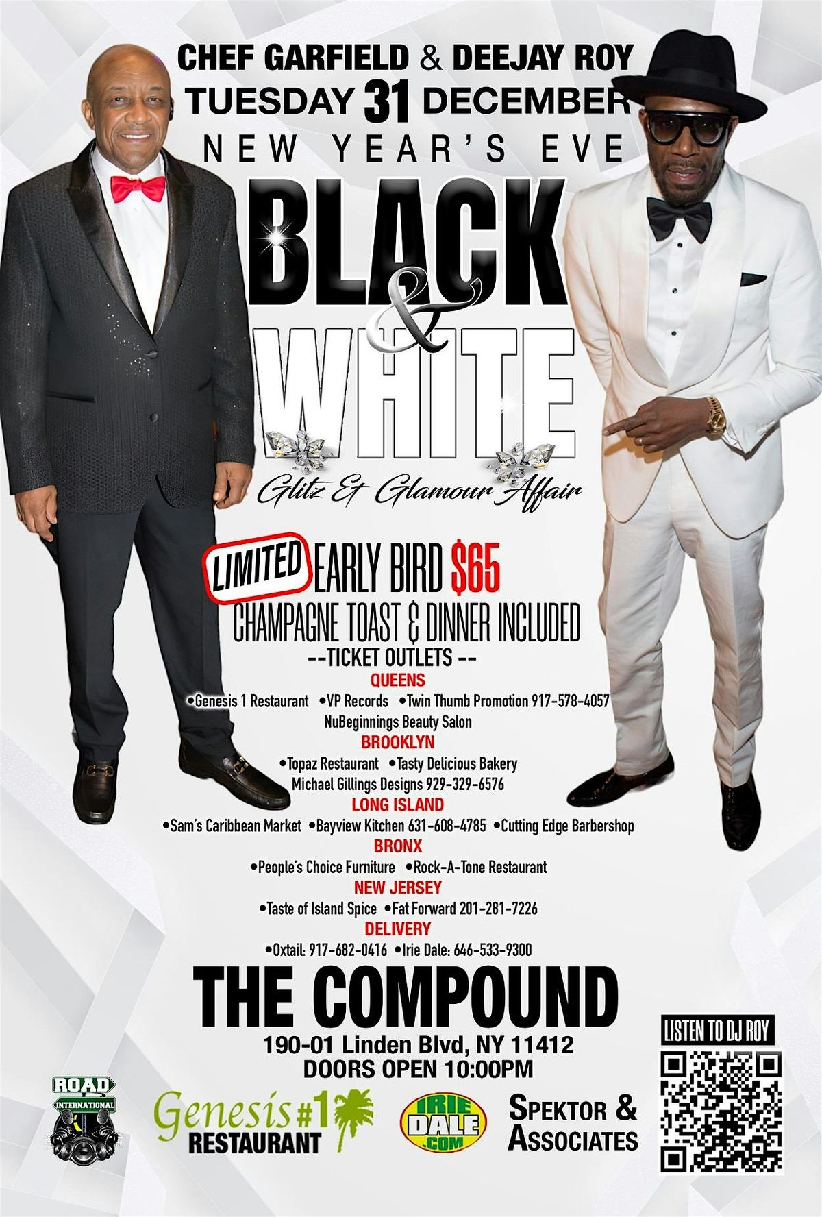 Chef Garfield & Dj Roy NYE Black & White ball