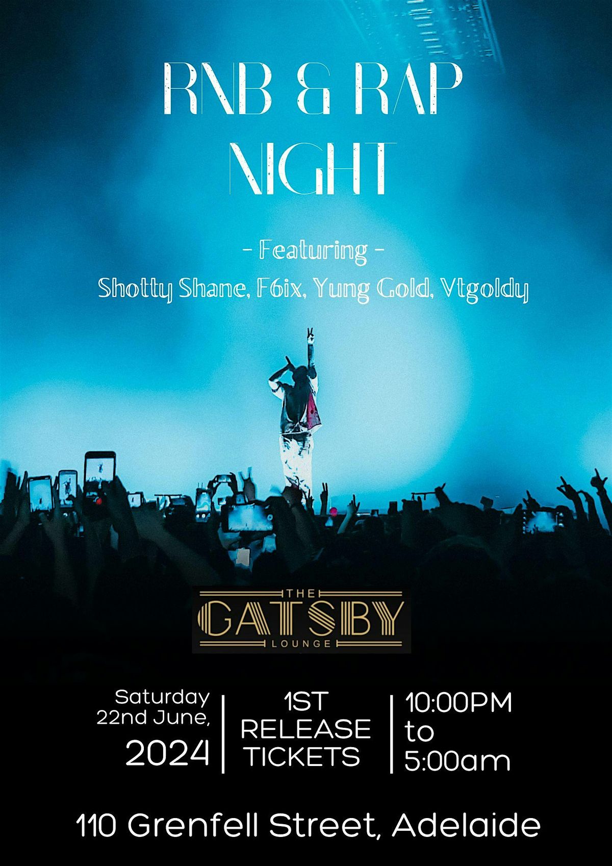 The Gatsby Lounge x  RNB and Rap Night ADL