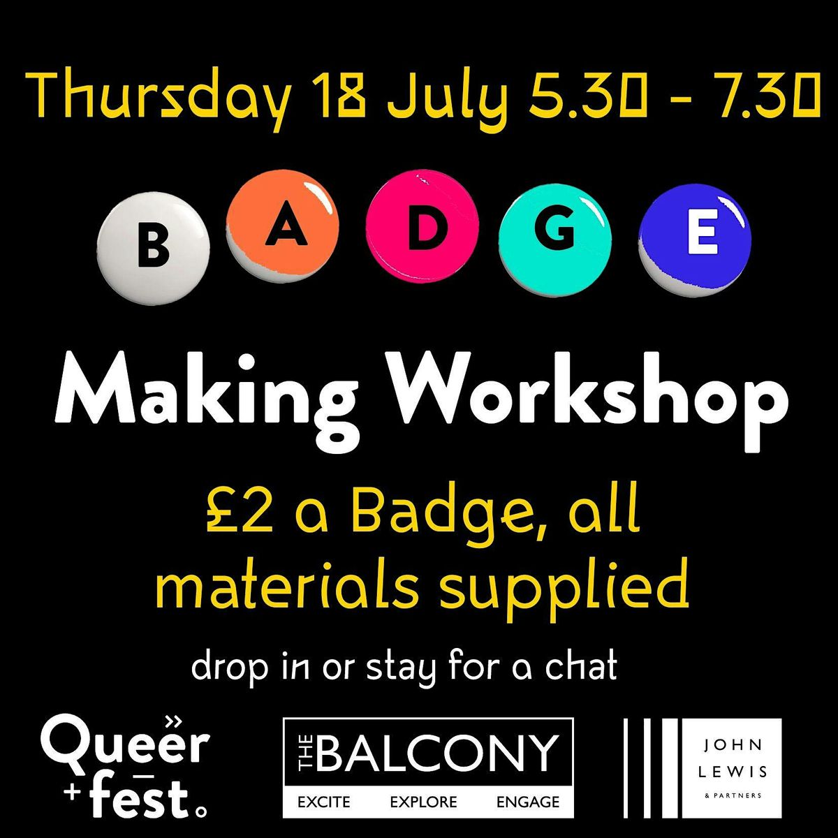 Badge Making Workshop - a Queerfest Event