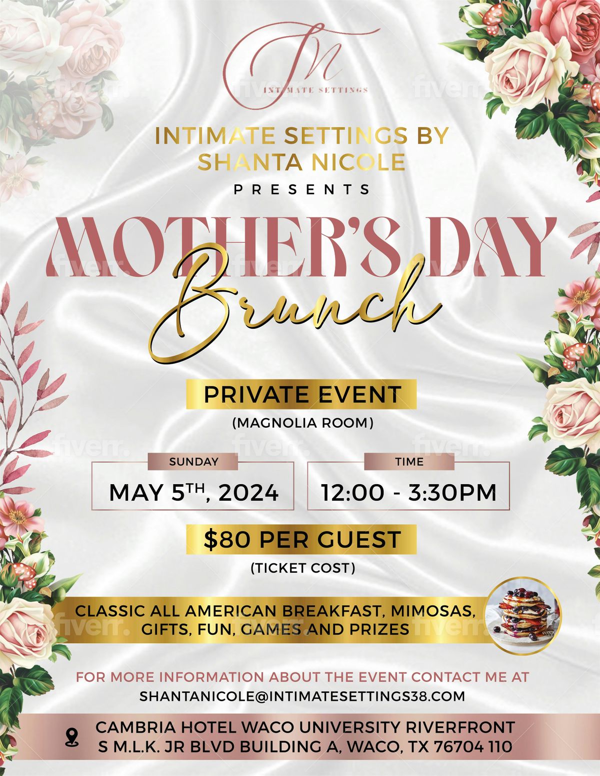Intimate Settings by Shanta Nicole presents: Mother's Day Brunch