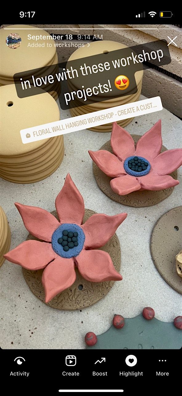 August Pottery Workshop - Create your own Floral Wall Hanging