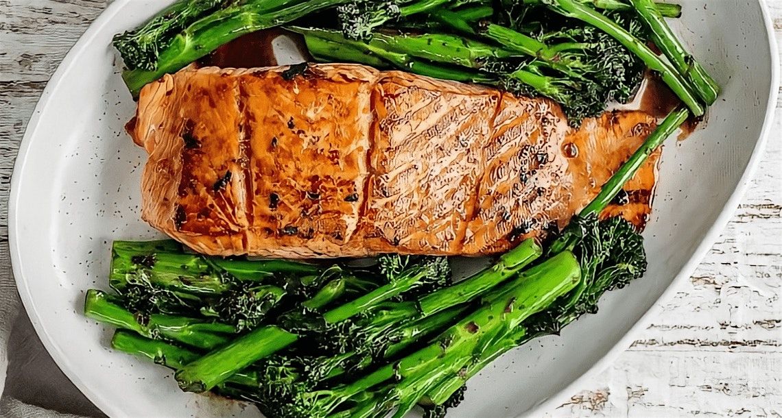 UBS Virtual Wellness Cooking Class: WinePoached Salmon & Charred Broccolini