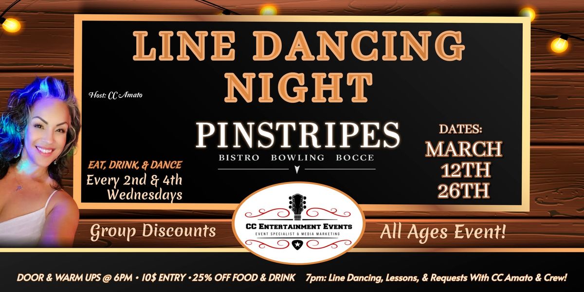 Line Dancing & Lessons - All Ages Event - Pinstripes W.C.