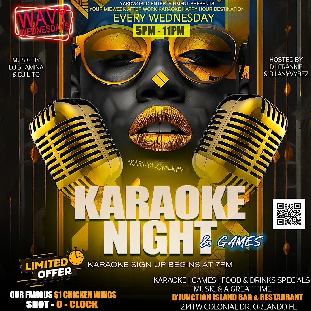 Wavy Wednesday (After work Happy Hour w\/Games, DJ & Karaoke) @ DJunction
