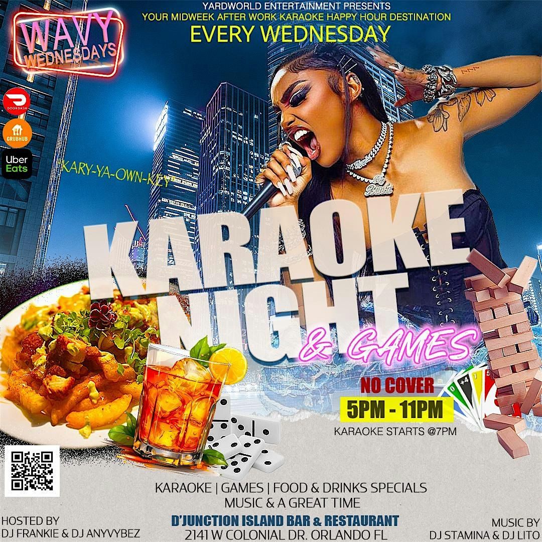 Wavy Wednesday (After work Happy Hour w\/Games, DJ & Karaoke) @ DJunction