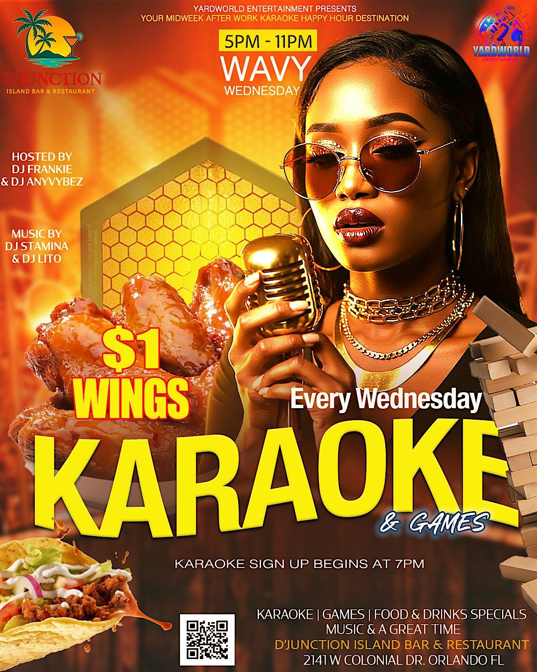 Wavy Wednesday (After work Happy Hour w\/Games, DJ & Karaoke) @ DJunction