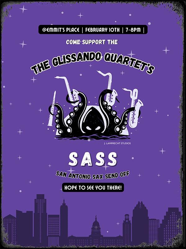 The Glissando Quartet\u2019s San Antonio Sax Send Off at Emmit's Place