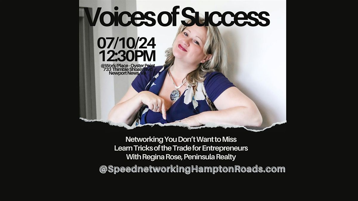 July Voices of Success Speed Networking - Peninsula