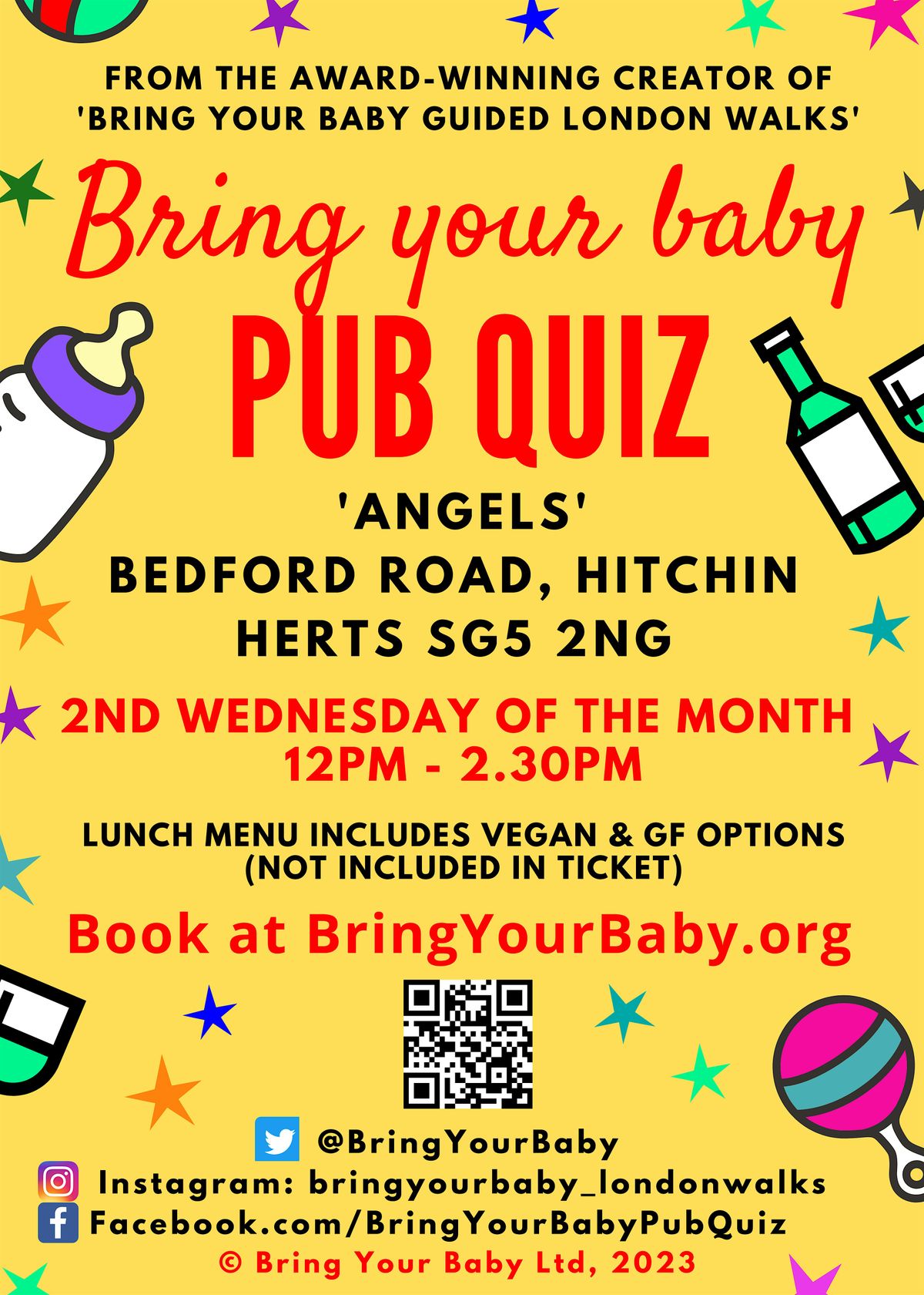 BRING YOUR BABY PUB QUIZ @ Angels Pub, HITCHIN, HERTFORDSHIRE (SG5)