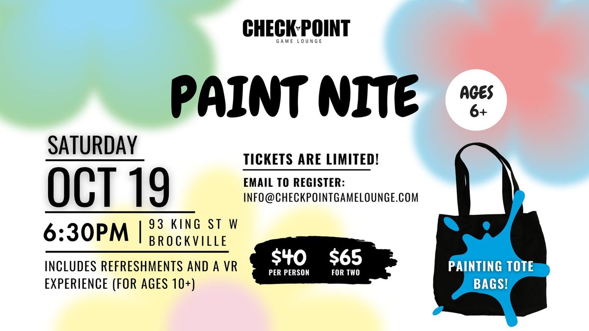 Paint Nite at Checkpoint Game Lounge