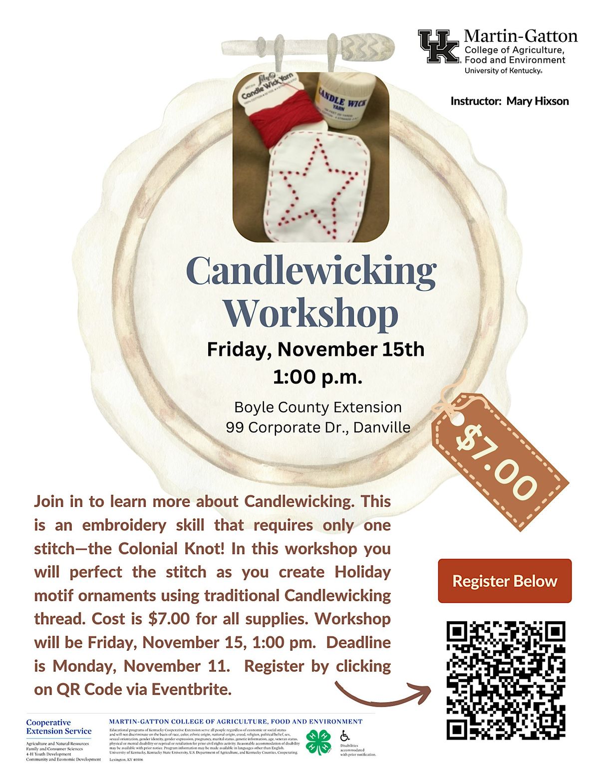 Candlewicking Workshop