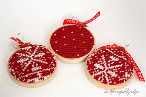 Cozy Ornament Crafting: Sweater & Embroidery Hoop Creations - Harristown