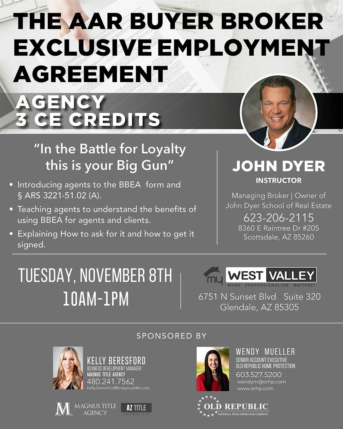 West Valley CE: The AAR Buyer Broker Exclusive Employment Agreement