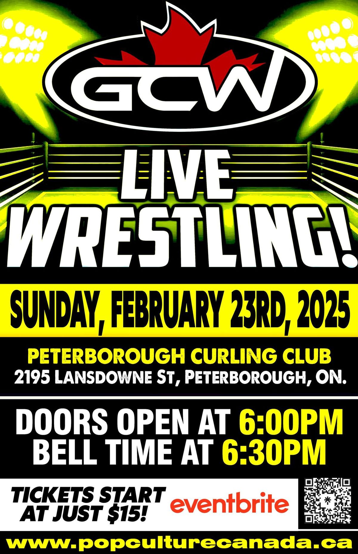 GCW : PETERBOROUGH : LIVE WRESTLING :  FEBRUARY 23 2025