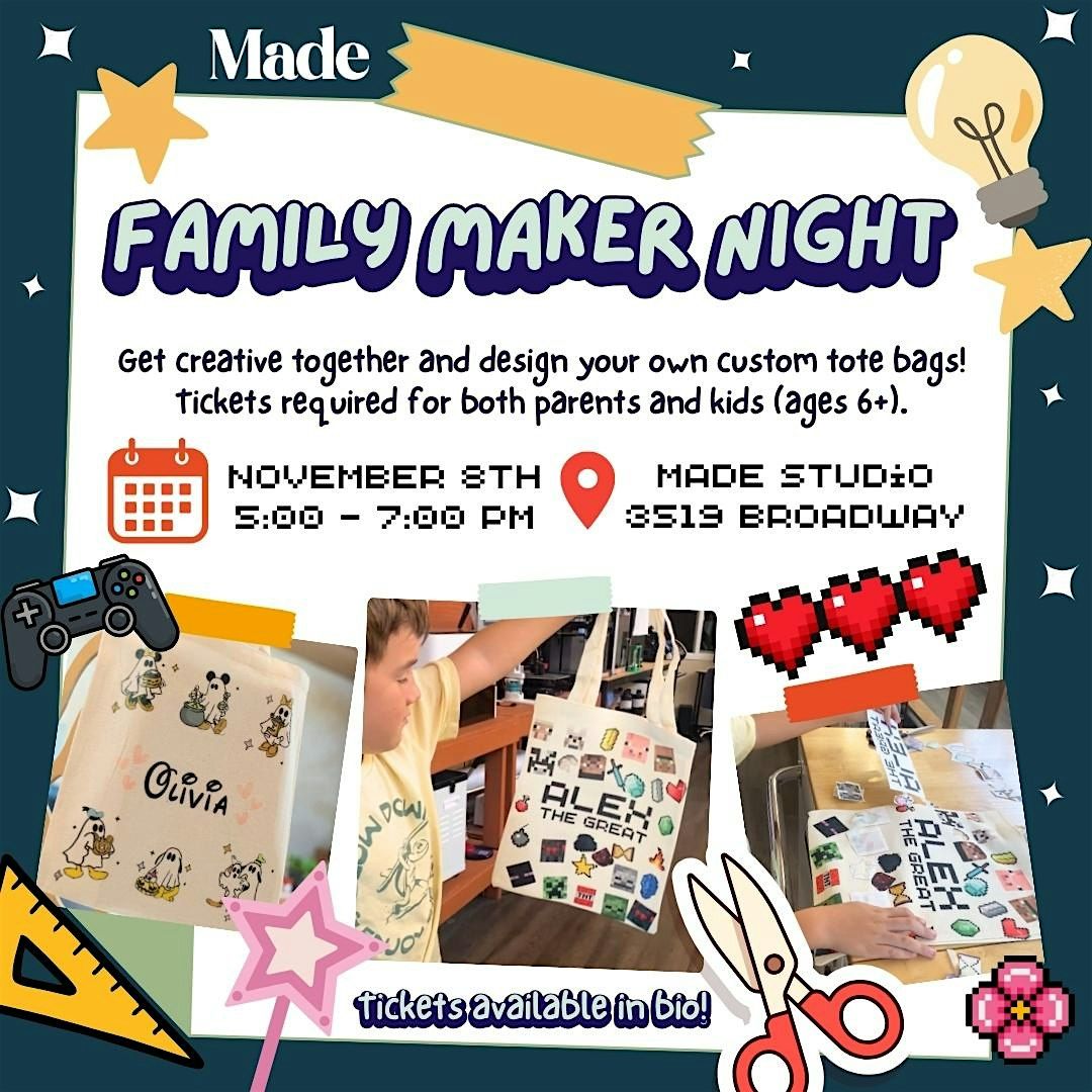 Family Maker Night: Sublimation Workshop \u2728 Make A Tote Bag