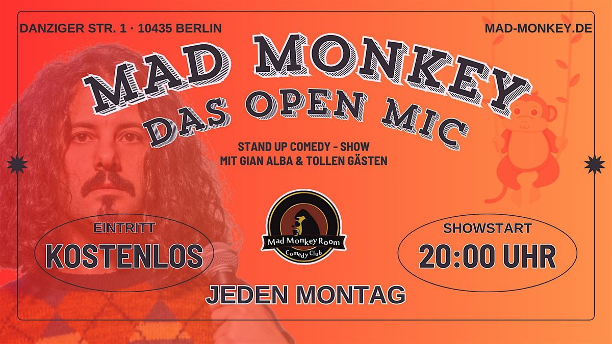 MAD MONKEY - DAS OPEN MIC | MONTAG 20:00 UHR im Mad Monkey Room