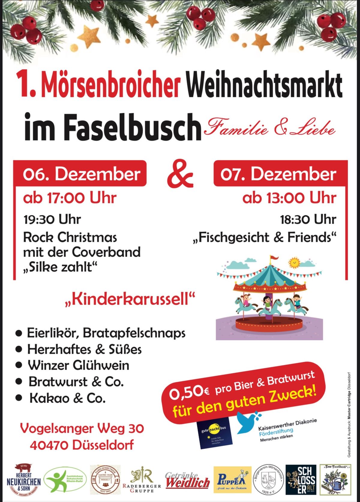 1. M\u00f6rsenbroicher Weihnachtsmarkt im Faselbusch 