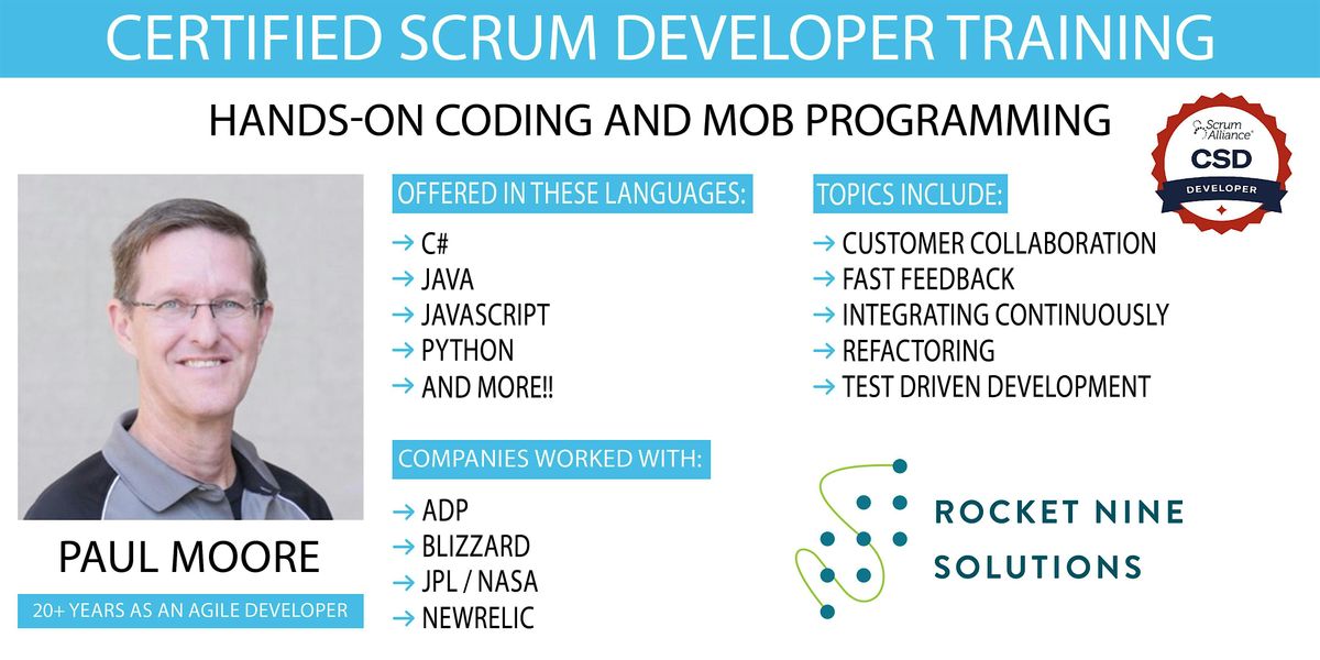 Paul Moore | Certified Scrum Developer|CSD | Online | Feb 26th - 27th