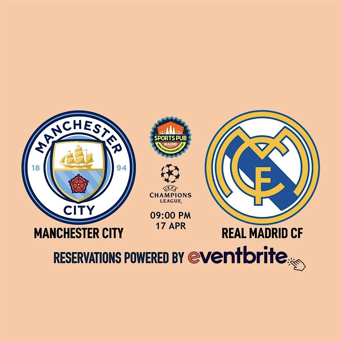 Manchester City v Real Madrid | Champions League - Sports Pub Malasa\u00f1a
