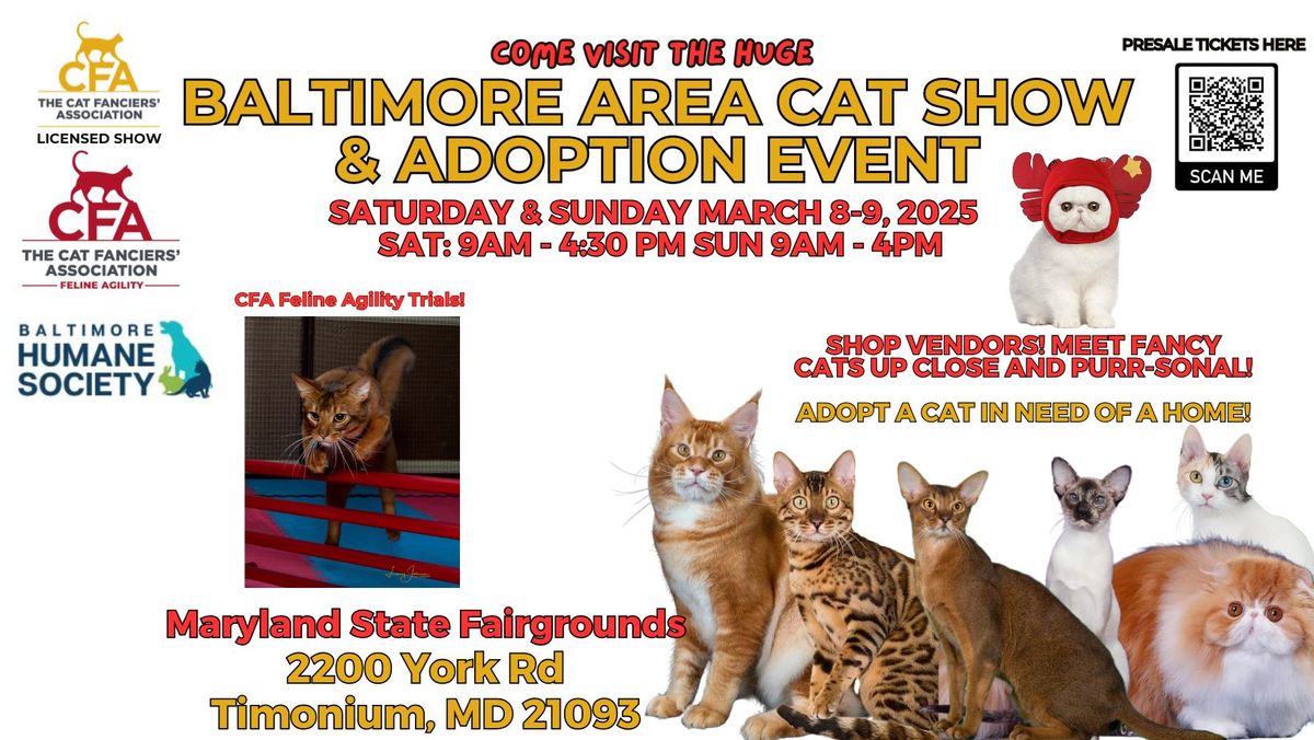 Get your tickets now for Baltimore's largest Cat Show & Adoption Event!