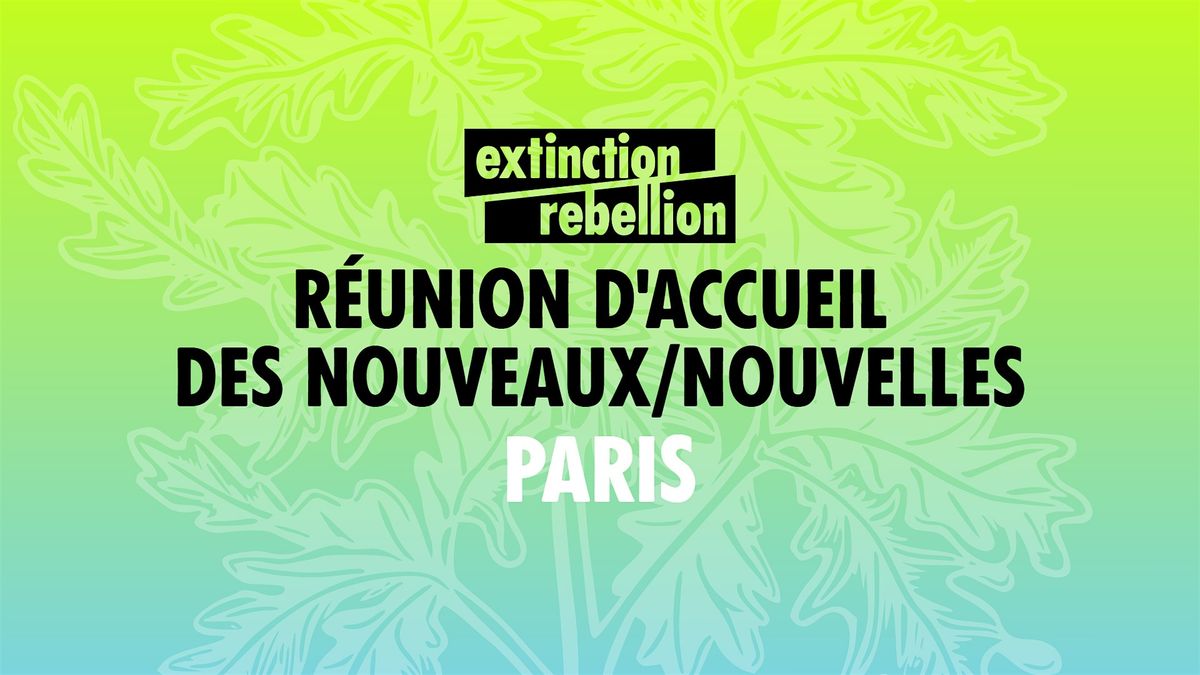 R\u00e9union d'accueil d'Extinction Rebellion