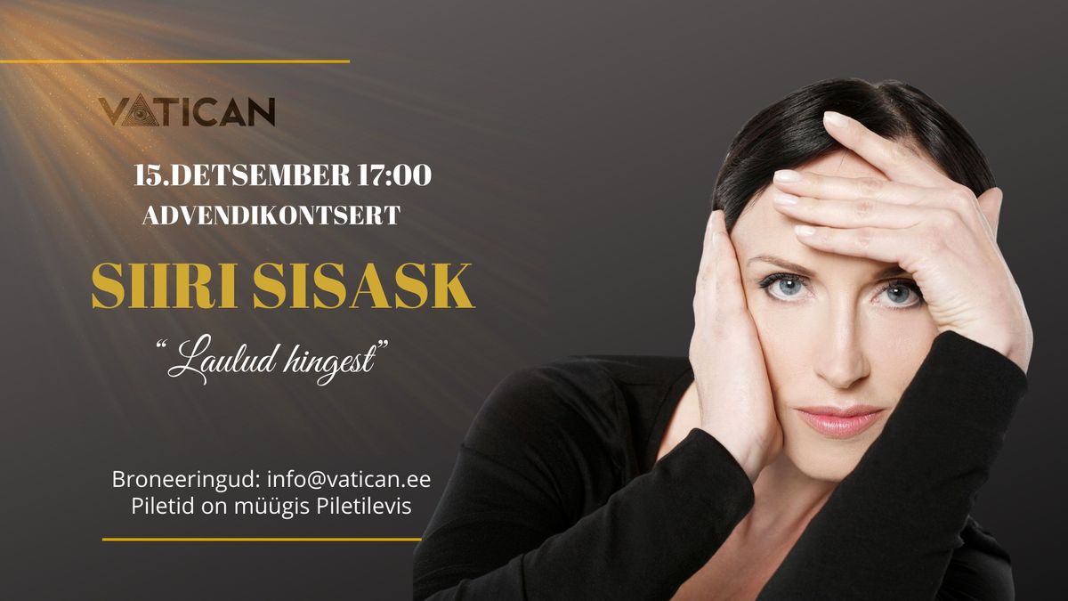 15\/12 Advendikontsert: Siiri Sisask "Laulud hingest"