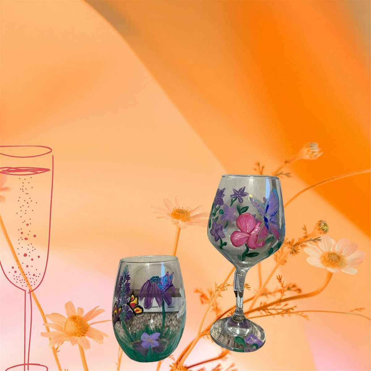 Paint Wine Glass with G's Paint & Sip @St. Louis Bar & Grill