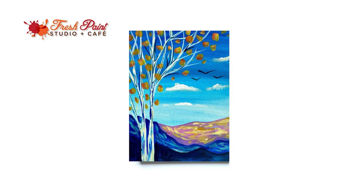 In-Studio Paint Night - Birch Tree and Mountains Acrylic Painting