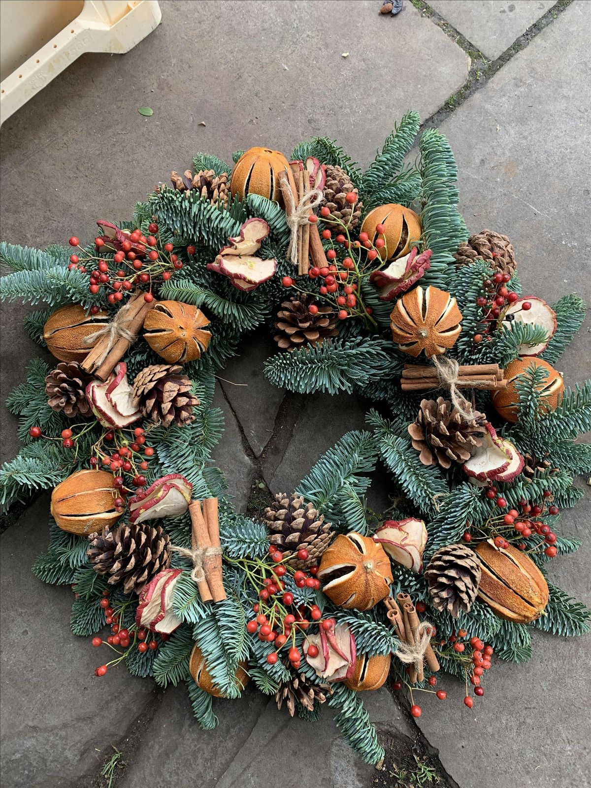 Festive wreath making