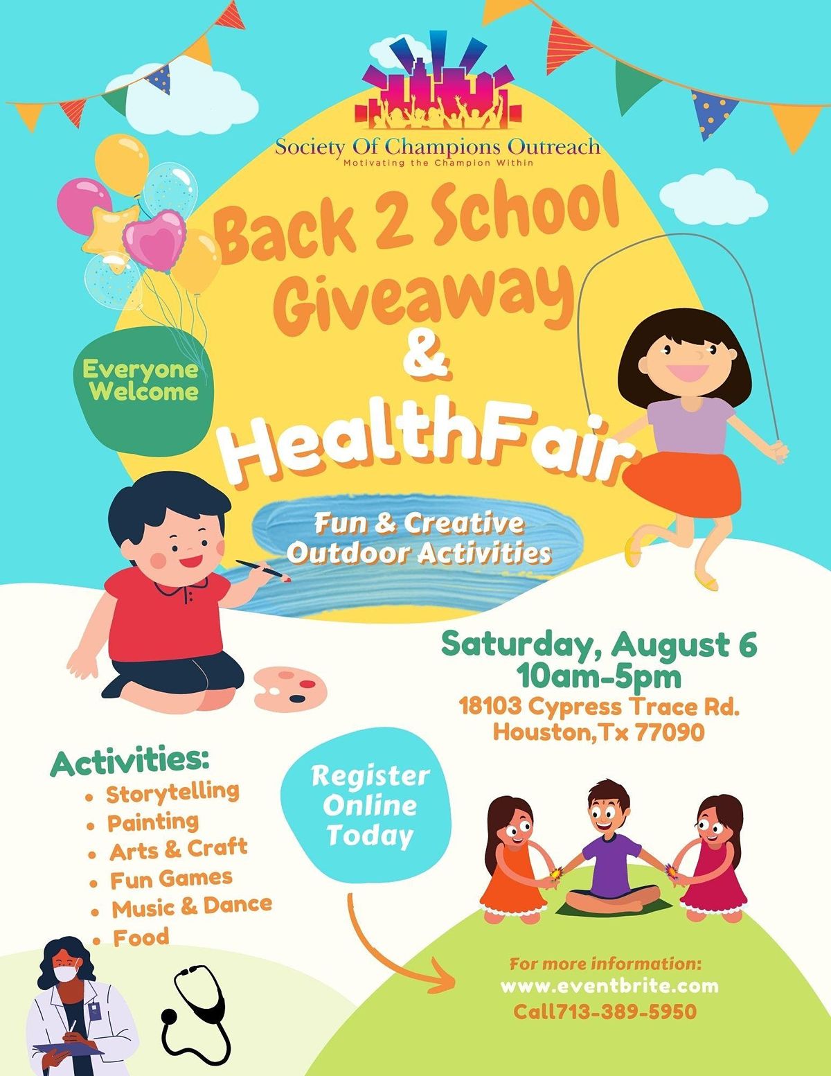 Back 2 School Giveaway Health Fair
