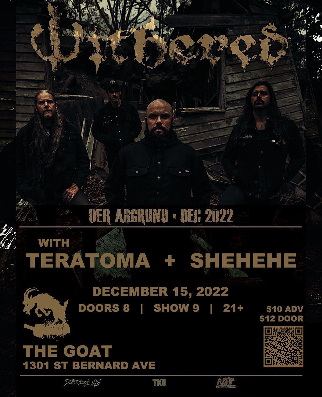 Attrition Presents: Withered // Teratoma // Shehehe, The Goat, New ...