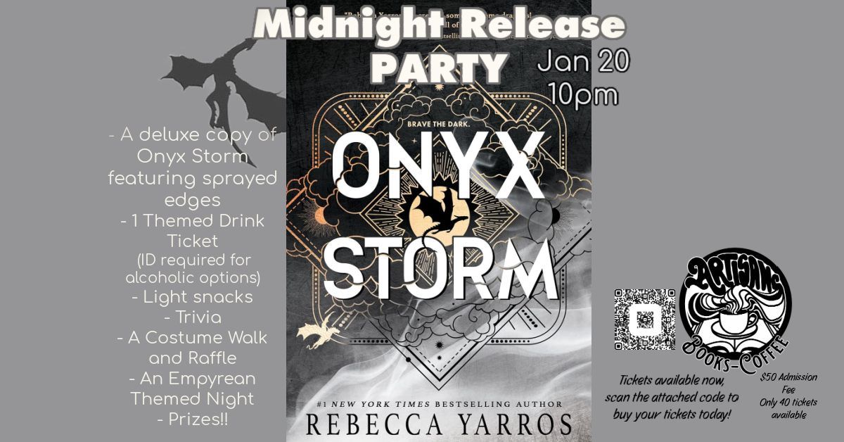 Onyx Storm midnight release party at Artisans Books & Coffee