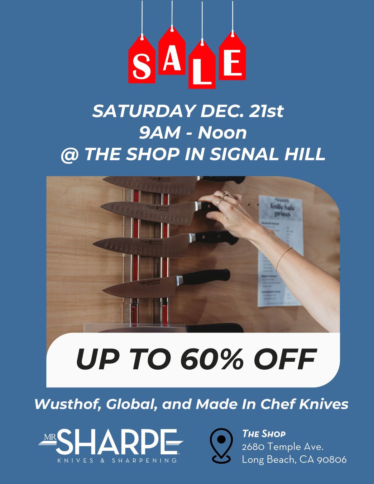 HOLIDAY KNIFE SALE @ MR. SHARPE SHOP IN SIGNAL HILL