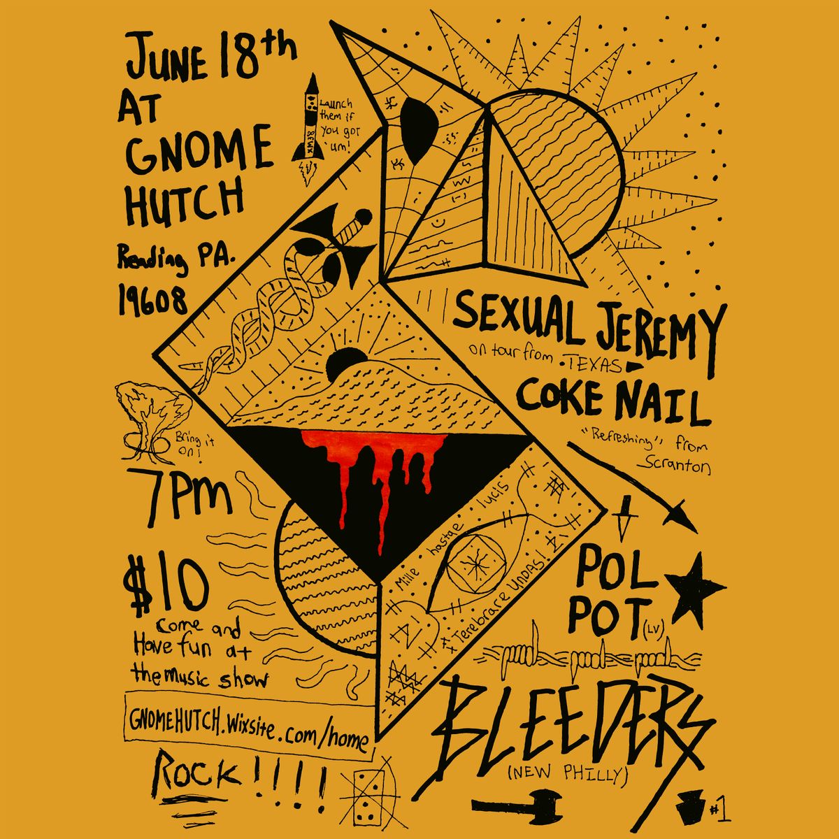 Sexual Jeremy + Coke Nail + Pol Pot + BLEEDERS at Gnome Hutch